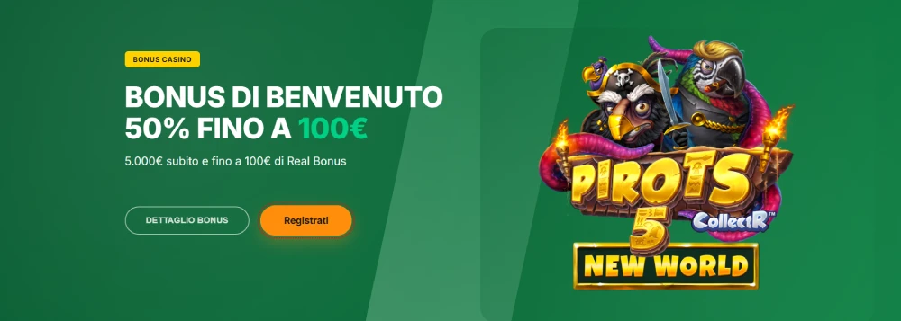 Bonus benvenuto Sisal slot